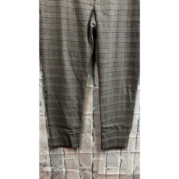 ZARA HERRING CHECK Women Brown Dress Trousers Pants Size 14 Polyester Blend - Picture 3 of 7